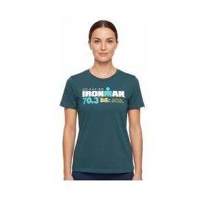 dames ironman 70 3 mallorca turquoise blauw korte mouw t shirt