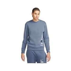 nike club fleece plus blue long sleeve top