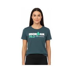 dames ironman 70 3 vichy turquoise blauw korte mouw t shirt