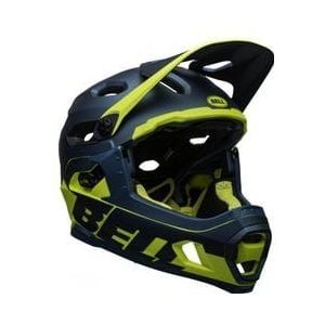 bell super dh mips removable chinstrap helmet blue yellow 2022