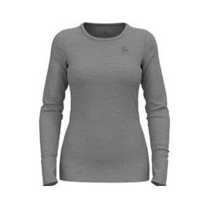 Ondershirt Odlo Women Bl Top Crew Neck L/S Merino 200 Odlo Steel Grey Melange