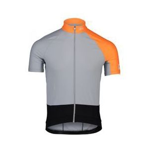 poc essential road mid grey orange jersey met korte mouwen