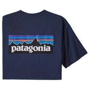 korte mouwen tee shirt patagonia p 6 logo responsibili tee blauw heren