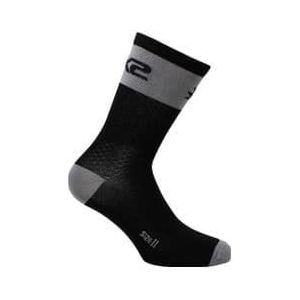 sixs korte logo sokken zwart  grijs