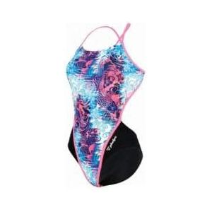 michael phelps dames 1 delig zwempak draak racing back dragon blauw  roze