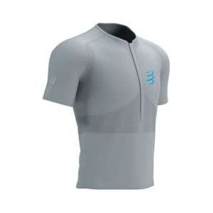 compressport trail half zip fitted ss top alloy grey