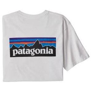 korte mouwen tee shirt patagonia p 6 logo responsibili tee wit heren