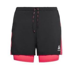 odlo essential women s 2 in 1 shorts zwart  roze