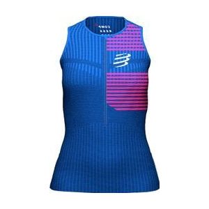 compressport women s tri postural sleeveless jersey blue  pink
