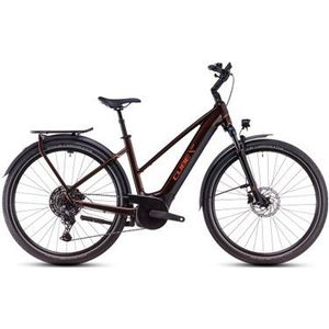 cube touring hybrid pro 625 trapeze elektrische hybride fiets shimano cues 11s 625 wh 700 mm kaneel bruin oranje 2025