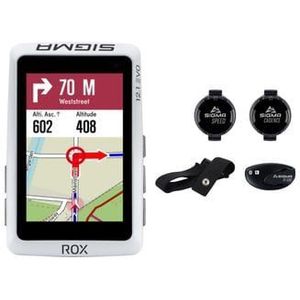 sigma rox 12 1 evo gps computer hartslag  snelheid  cadans sensor set wit