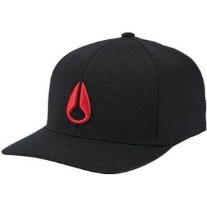 nixon deep down ff athletic fit unisex cap zwart rood