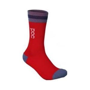 paar poc essential mid length socks calcite blue  prismane red