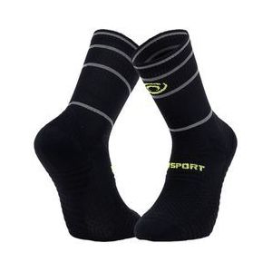 bv sport - Reflect Trail Running Sok - Zwart Geel - Hardloopsokken - Versterkt en Slijtvast