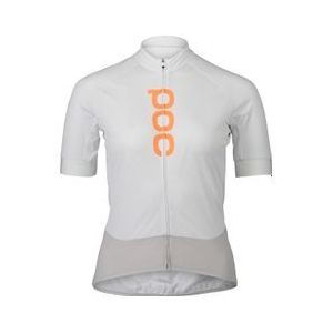 poc essential road logo women s short sleeve jersey white light grey
