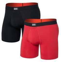 Saxx Underwear - Multi-Sport Mesh 2Pk - Boxershorts - Rood - Zwart