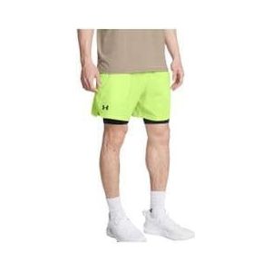 under armour vanish woven green black heren 2 in 1 shorts