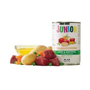 alsa-nature JUNIOR Lamm mit Kartoffel, Erbse & Karotte, Anzahl: 400 g, 400 g, Hundefutter nass