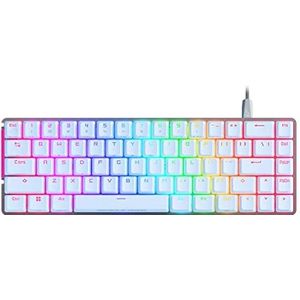ASUS ROG Falchion Ace Mechanische Gaming-Tastatur, RGB-Beleuchtung, ROG NX Rote Switches, Stabilisatoren Tastatur, Schallschutzschaum, PBT-Tasten, verkabelt mit KVM, Layout Italien, Weiß
