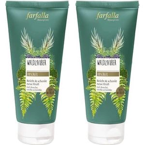 farfalla Waldzauber Duschgel 200ml - Hautfreundliche Pflegedusche - Entspannung mit ätherischen Ölen - Vegan - NaTrue Zertifiziert - 100% zertifizierte Naturkosmetik (Packung mit 2)