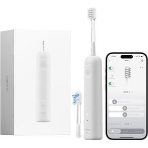 Laifen Wave Spezial Elektrische Zahnbürste, Oszillation & Vibration Schallzahnbürste für Erwachsene mit App, 2 Bürstenköpfe (Grau)