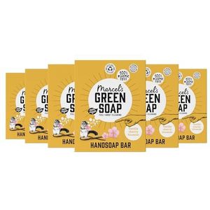 Marcel's Green Soap - Handseifenstuck Vanille & Kirschblüte - Handseife - 100 % Umweltfreundlich - 100 % Vegan - 97 % Biologisch abbaubar - 6er-Pack - 90 g