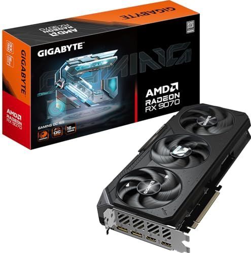 Gigabyte Radeon RX 9070 Gaming OC 16G Grafikkarte - 16 GB GDDR6, 256 Bit, PCI-E 5.0, 2700 MHz Kernfrequenz, 2 x DisplayPort, 2 x HDMI, GV-R9070GAMING OC-16GD