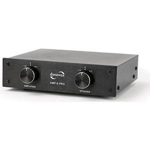 Dynavox AMP-S Pro, Verstärker- und Lautsprecher-Umschalter in Metallgehäuse, für Stereo- und Surround-Verstärker, Verbindung über Bananenstecker oder Klemmanschluss, Schwarz
