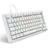 Sharkoon Skiller SGK25 RGB, Gaming Tastatur, 75% Layout, Hot Swap, Huano RED geschmierte Schalter, weiß