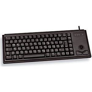 CHERRY G84-4400, Kompakte Tastatur mit Trackball, UK-Layout (QWERTY), Kabelgebunden (PS/2-Anschluss), 2 Maustasten, Mechanische CHERRY ML Switches, Schwarz