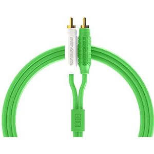 Dj Techtools Chroma Cables Audio MK2 RCA – RCA Green, hochwertiges Stereo Kabel (Easy Wrap HQ Gummi, vergoldete Steckverbinder, 2,0m lang, Adapterkabel, integrierter Klettkabelbinder), Grün
