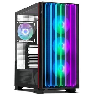 Yeyian Mirage X PC-Gamer-Box | Kompletter Turm | Gehäuse 1,0 mm | ATX-Netzteile 2, 3 | Seitenteil aus gehärtetem Glas | CPU-Kühler bis 180 mm | GPU bis zu 420 mm | 4 ARGB-PWM-Lüfter