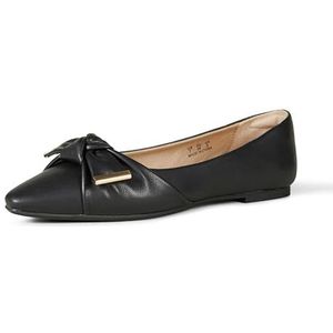 Amazon Essentials Damen Ballerinas mit Schleife, Schwarz, 35 EU