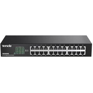 Tenda TEG1024D, 24 Port Gigabit Switch, Unmanaged Rackmount Ethernet Switch 24 Port mit Verkehrsoptimierung, Plug & Play, lüfterlos leise & Metalldesign Netzwerkschalter, begrenzter lebenslanger
