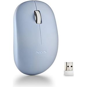 NGS Fog Pro Blue - Kabellose Maus, Optische Maus mit 1000 DPI, Nano-USB-Schnittstelle, Leise Tasten, 2 Tasten und Scrollrad, Plug and Play, beidhändig, Blau