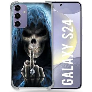 Cokitec Verstärkte Schutzhülle für Samsung Galaxy S24, Motiv: Totenkopf