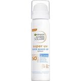Garnier Super UV Over Make-up Spray mit LSF 50+, Schutz für das Gesicht gegen UV-Strahlen und äußere Umwelteinflüsse, Mit feuchtigkeitsspendender Hyaluronsäure, Ambre Solaire, 1 x 75 ml