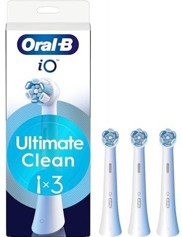 Oral-B iO Series Ultimate Clean Aufsteckbürsten, Original Rundköpfe, CrissCross-Borsten, Plaque-Entfernung, 3