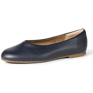 Amazon Essentials Damen Faltbare Ballerinas, Marineblau Kunstleder, 41 EU