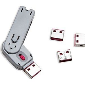 Syba SY-ACC20165 USB-Port-Blocker mit 1 Schlüssel und 4 USB-Sperre, physische Sicherheit, blockiert Nicht zugelassene Geräte SY-ACC20165