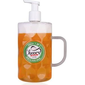 Accentra Seifenspender im Bierkrug Design, Handseife Cheers in Bier-Optik, mit 720ml Handseife im Schaum-Pumpspender, Flüssigseife, Duft: Birke & Zeder, Geschenkidee für Männer & Biertrinker