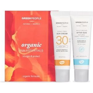 Green People - Organic Sun Cream Travel Pack - Mini Set - SPF30 + Aftersun Insektenschutz - Riffsicher, frei von Chemikalien