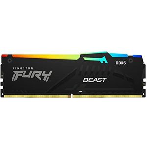 Kingston FURY Beast Schwarz RGB 8GB 5600MT/s DDR5 CL40 DIMM Desktop Gaming Speicher Einzelnes Modul - KF556C40BBA-8