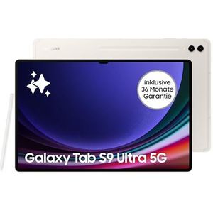 Samsung Galaxy Tab S9 Ultra AI-Android-Tablet, 5G, 512 GB / 12 GB RAM, MicroSD-Kartenslot, Inkl. S Pen, Simlockfrei ohne Vertrag, Beige, Inkl. 36 Monate Herstellergarantie [Exklusiv bei Amazon]