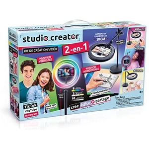 Canal Toys Creator-Studio 2-in-1 Videoleuchte mit mehrfarbigem LED-Ring, Halterung mit doppelter Funktion, horizontal und vertikal, INF 027