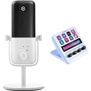 elgato USB Audio Mix Weiss Bundle - Audio-Mixer, Studio-Controller, USB-Kondensatormikrofon für Podcasting, Streaming, Content Creators, anpassbare Touch-Leiste, Drehregler und LCD-Tasten, PC/Mac