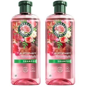 Herbal Essences Blütensanft Shampoo mit Rosenduft 350ml. Von stumpfem Haar zu seidig glänzendem Haare, Mit Rosenessenz, Inhaltsstoffe natürlichen Ursprungs, Vegan, ohne Silikone (Packung mit 2)
