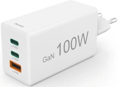 Hama USB-Schnellladegerät (USB Ladestecker mehrfach, GaN Charger für Handy, USB C Ladegerät 100 W, Universal Ladegerät USB-A, Quick Charge 3.0 Ladegerät, Schnelllader Power Delivery, Laptop Netzteil)