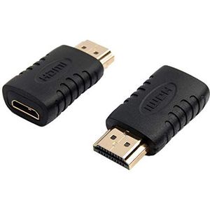 PremiumCord Mini HDMI Adapter, Vergoldete Kontakte, Mini HDMI Buchse auf HDMI Stecker - für Full HD 1080p, 3D, Farbe schwarz