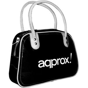APPROX APPNBR01B Laptoprucksack, für 28 cm (11 Zoll) Laptops/iPad, im Retrostil, aus Lackleder und Polyester, Schwarz